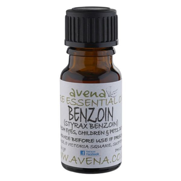A bottle Benzoin an Essential Oil also known by the Latin name Styrax benzoin