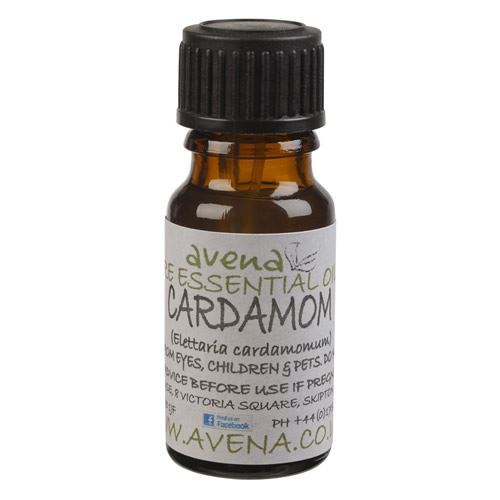 A bottle of Cardamom an essential oil also known by the Latin name Ellettaria cardomomum