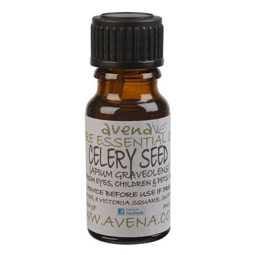 A bottle of Celery seed essential oil also known by the latin name Apium graveolens.