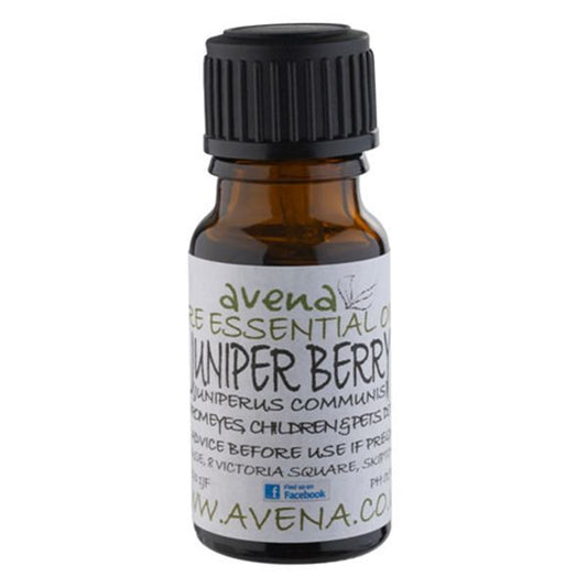 a bottle of juniper essential oil taken from the juniper berry known as Juniperus communis in Latin.