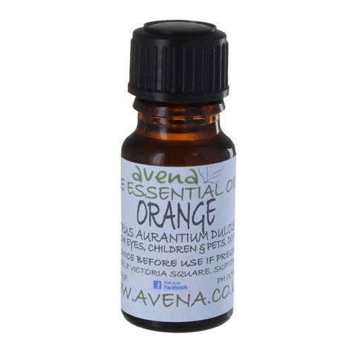 A bottle of Sweet Oranage essential oil called Citrus aurantium dulcis in Latin.