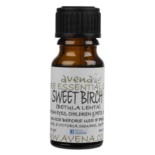 a bottle of Sweet birch essential oil called Beutla lenta in Latin.