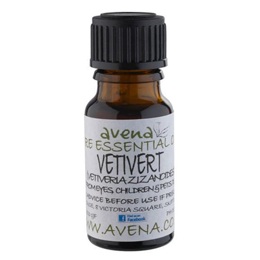 A bottle of Vetiver Essential oil called Vetiveria zizanoides in Latin.