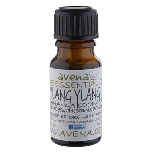 A bottle of Ylang Ylang essential oil called Cananga odorata in Latin.