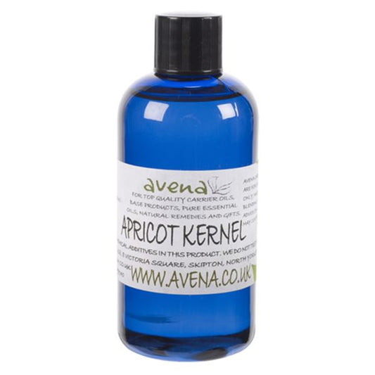 Apricot kernel oil sold in a small clear bottle