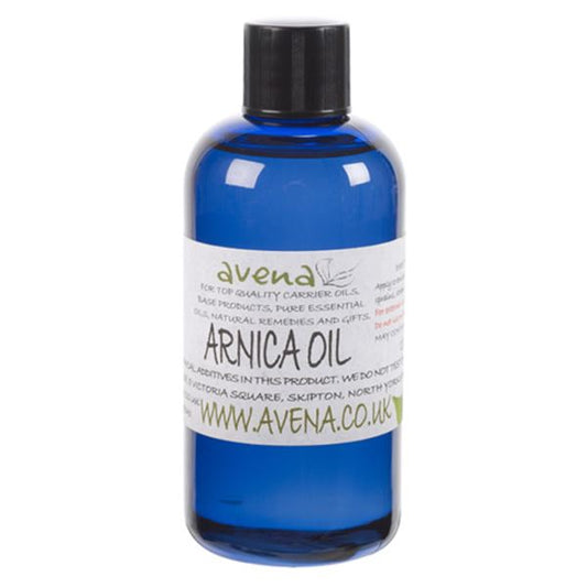 Arnica Oil, also known as Heterotheca inuloides in Latin served in a bottle.