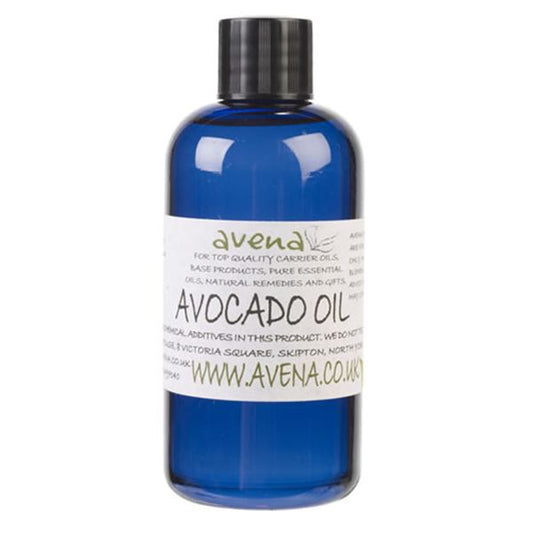 A bottle of Avocado oil, also known as persea gratissima in Latin