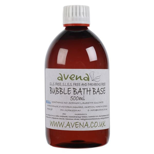 A bottle of bubble bath base free from SLS and paraben it's also organic