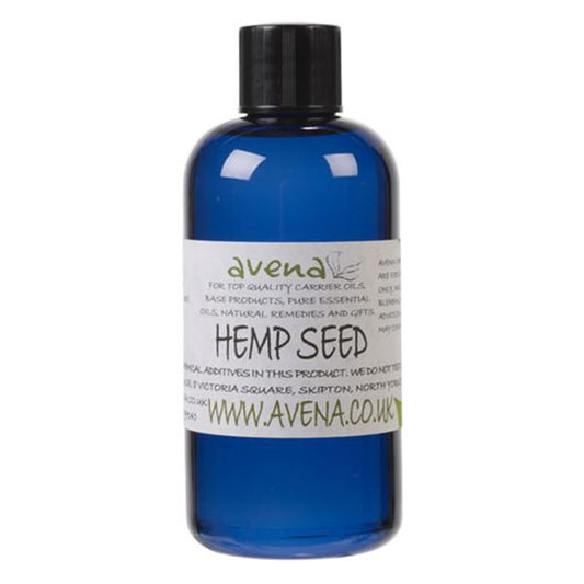 A bottle of Hemp seed oil called Cannabis sativa in Latin.