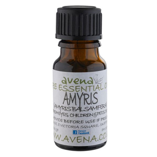 A bottle of Amyris an Essential Oil known by the latin name Amyris balsamifera